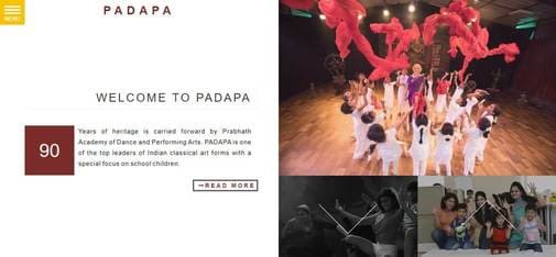 Padapa webpage screenshot
