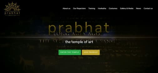 Prabhatha webpage screenshot