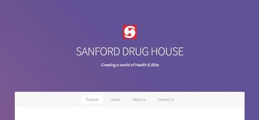 Sanford Drug House webpage screenshot